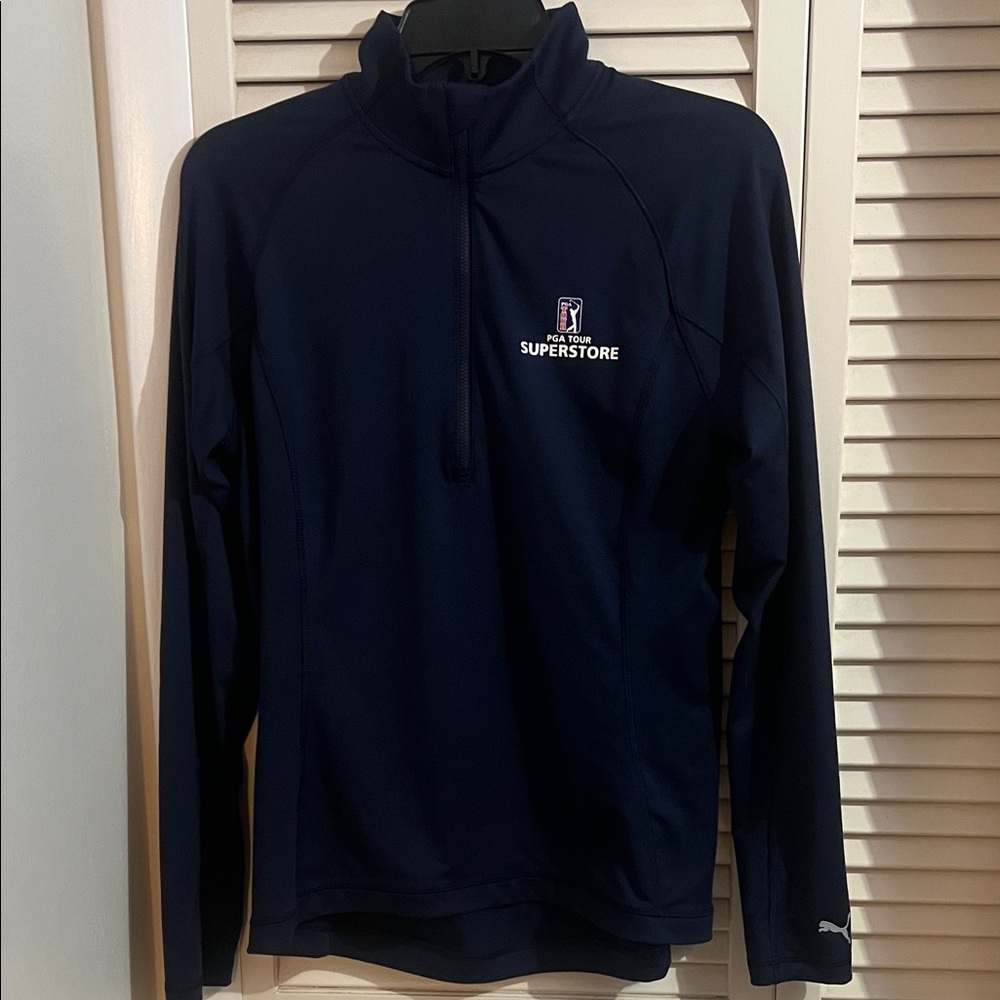 Puma Navy 1/2 Zip Athletic/Golf Jacket PGA Tour Superstore Logo Women’s Medium